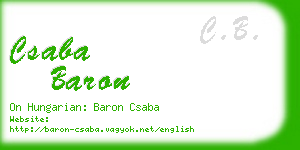 csaba baron business card